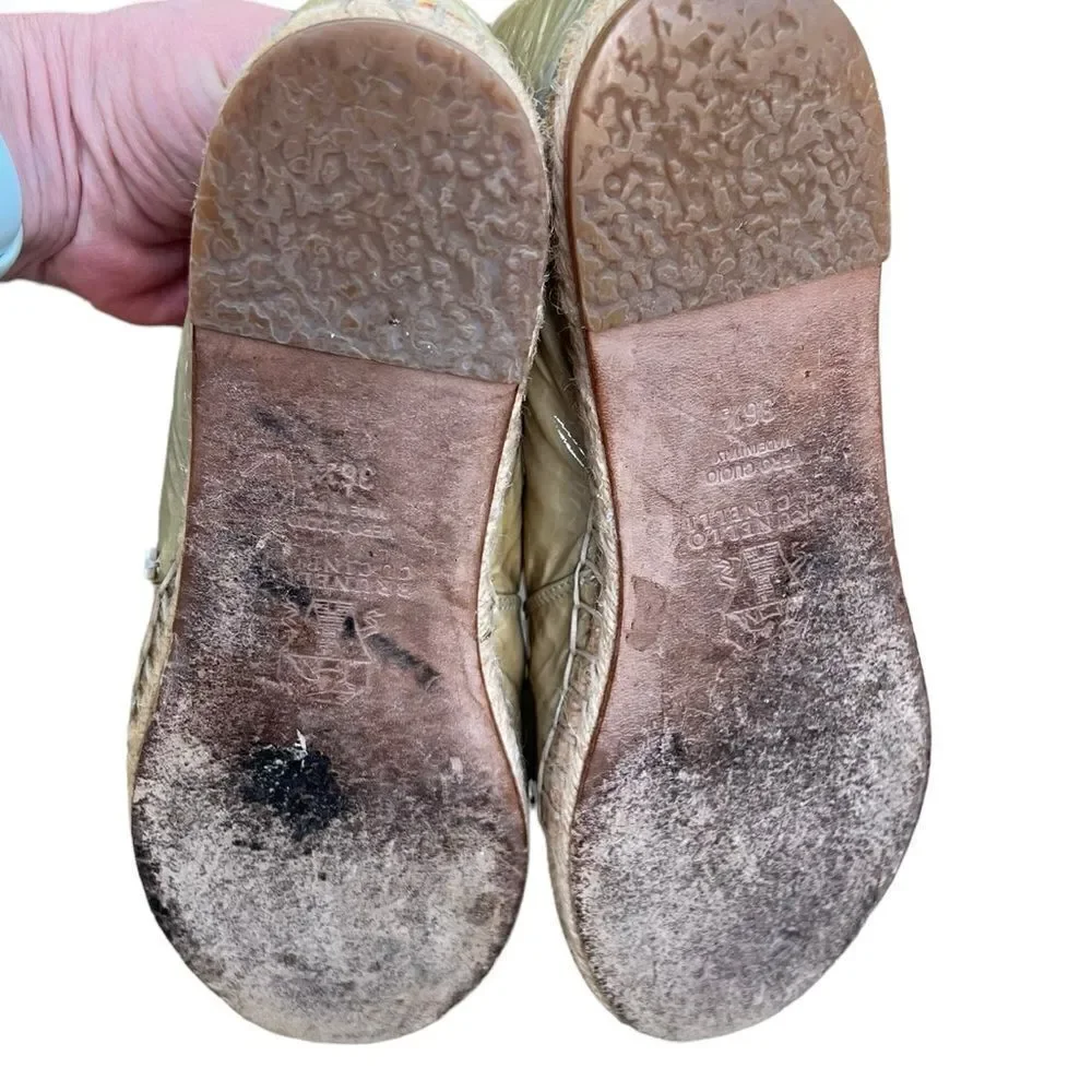 BRUNELLO CUCINELLI Green Patent Leather Espadrilles 36.5